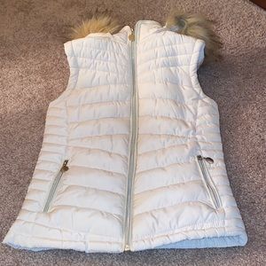 White puffer vest